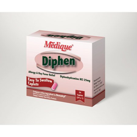 Picture of Allergy Relief Diphen 25 mg Strength Caplet 24 per Box18464