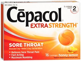 Picture of Sore Throat Relief Cepacol® Extra Strength 15 mg - 2.6 mg Strength Lozenge 16 per Box63824073216