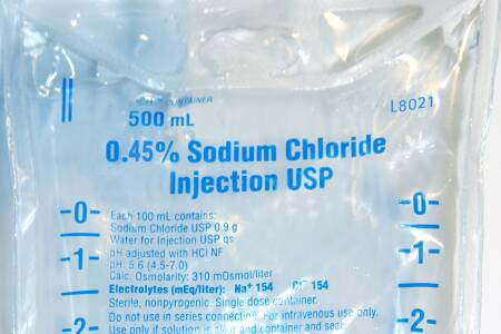 Picture of Replacement Preparation Sodium Chloride 0.45% IV Solution Flexible Bag 500 mLL8021