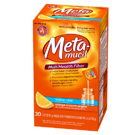 Picture of Fiber Supplement Metamucil® Orange Flavor Powder 30 per Box 3.4 Gram Strength Psyllium Husk37000002404