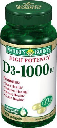 Picture of Vitamin Supplement Nature's Bounty® Vitamin D 1000 IU Strength Softgel 100 per Bottle07431215605