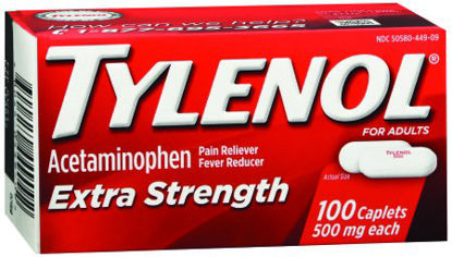 Picture of Pain Relief Tylenol® 500 mg Strength Acetaminophen Caplet 100 per Box30300450449093