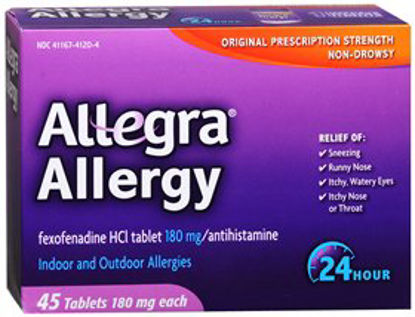 Picture of Allergy Relief Allegra® 180 mg Strength Tablet 45 per Box41167412004