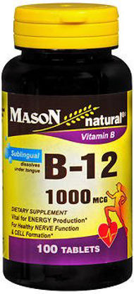 Picture of Vitamin Supplement Mason Natural® Vitamin B12 1000 mcg Strength Tablet 100 per Bottle31184509661