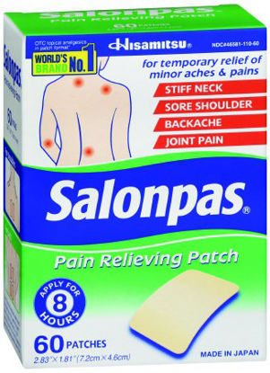 Picture of Topical Pain Relief Salonpas® 3.1% - 6% - 10% Strength Camphor / Menthol / Methyl Salicylate Patch 60 per Box46581011060