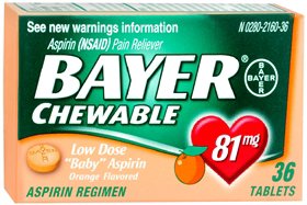 Picture of Pain Relief Bayer® 81 mg Strength Aspirin Chewable Tablet 36 per Box12843013105