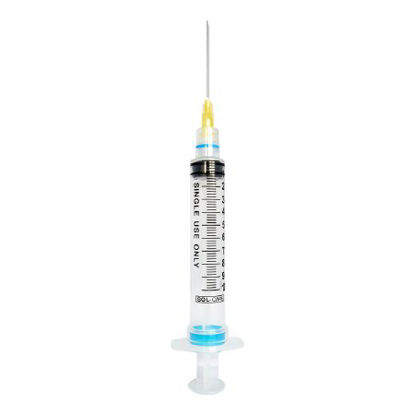 Picture of Syringe with Hypodermic Needle Sol-Care™ 10 mL 20 Gauge 1-1/2 Inch Detachable Needle Retractable Needle160084IM