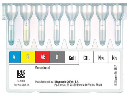Picture of Column Card DGgel® 8 ABO/Rh+Kell Blood Grouping Test ABO and Rh Determination For Reagent Red Blood Cells 0.8%, Antisera for DG Gel Cards, and DG Gel Instruments 50 Tests210383