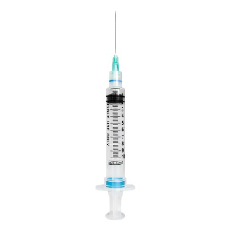 Picture of Syringe with Hypodermic Needle Sol-Care™ 10 mL 21 Gauge 1-1/2 Inch Detachable Needle Retractable Needle160072IM