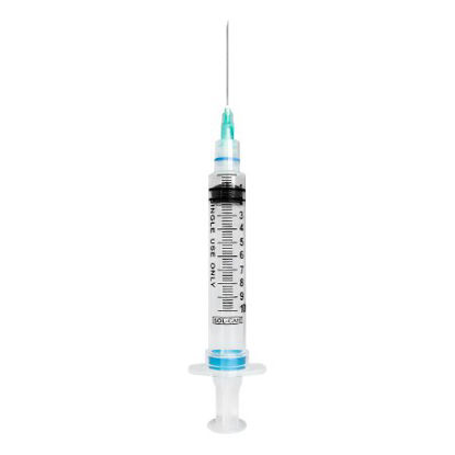 Picture of Syringe with Hypodermic Needle Sol-Care™ 10 mL 21 Gauge 1-1/2 Inch Detachable Needle Retractable Needle160072IM