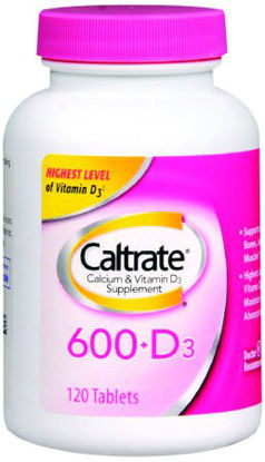Picture of Joint Health Supplement Caltrate® 600 + D Vitamin D3 / Calcium Carbonate 800 IU - 600 mg Strength Tablet 120 per Bottle00005550924