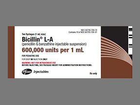 Picture of Bicillin® L-A Penicillin G Benzathine 600 MU / mL Injection Prefilled Syringe 1 mL60793070010