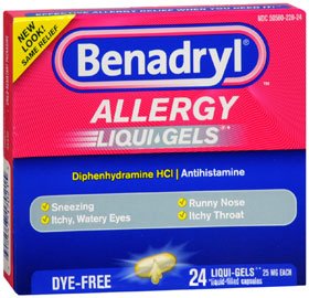 Picture of Allergy Relief Benadryl® 25 mg Strength Gelcap 24 per Box10312547170212