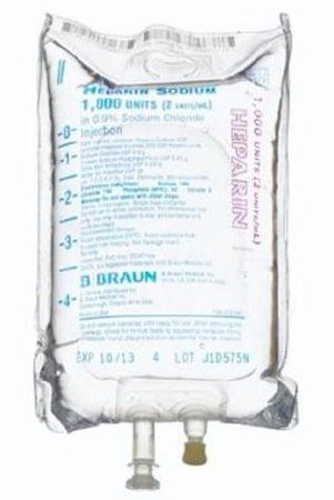 Picture of Heparin Sodium, Porcine / 0.9% Sodium Chloride, Preservative Free 2 U / mL Solution Flexible Bag 500 mLP8721