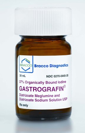 Picture of Gastrografin* Diatrizoate Meglumine / Diatrizoate Sodium 66% - 10% Solution Bottle Lemon Flavor 30 mL00270044535