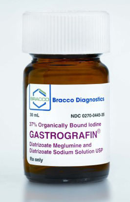 Picture of Gastrografin* Diatrizoate Meglumine / Diatrizoate Sodium 66% - 10% Solution Bottle Lemon Flavor 30 mL00270044535