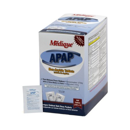 Picture of Pain Relief Medique® 325 mg Strength Acetaminophen Unit Dose Tablet 250 per Box14513