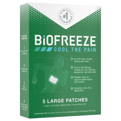Picture of Topical Pain Relief Biofreeze® 5% Strength Menthol Patch 5 per Box14672