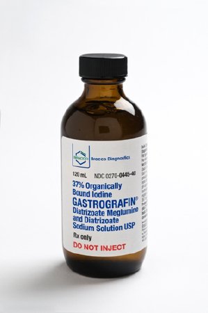 Picture of Gastrografin* Diatrizoate Meglumine / Diatrizoate Sodium 66% - 10% Solution Bottle Lemon Flavor 120 mL00270044540