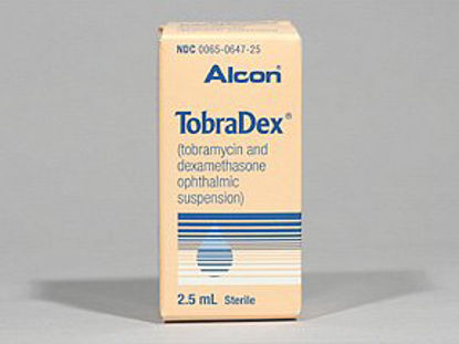 Picture of TobraDex® Tobramycin / Dexamethasone 0.3% - 0.1% Drops Dropper Bottle 2.5 mL00065064725