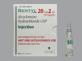 Picture of Bentyl* Dicyclomine HCl 10 mg / mL Injection Ampule 2 mL58914008052