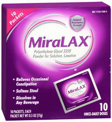 Picture of Laxative MiraLAX® Powder 10 per Box 17 Gram Strength Polyethylene Glycol 335011523726803