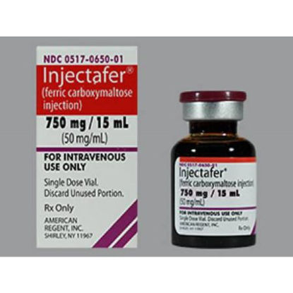 Picture of Injectafer® Iron Preparation Ferric Carboxymaltose 50 mg / mL Injection Single Dose Vial 15 mL00517065001