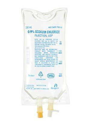 Picture of Replacement Preparation Sodium Chloride, Preservative Free 0.9% IV Solution Flexible Bag 250 mL798302