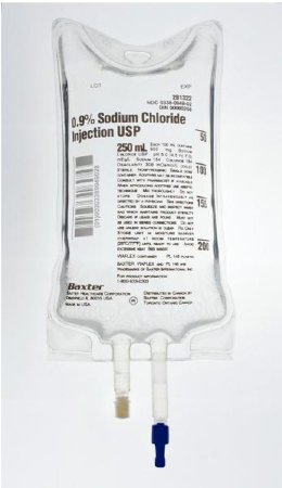 Picture of Replacement Preparation Sodium Chloride, Preservative Free 0.9% IV Solution Flexible Bag 250 mL2B1322Q