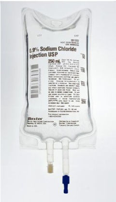 Picture of Replacement Preparation Sodium Chloride, Preservative Free 0.9% IV Solution Flexible Bag 250 mL2B1322Q