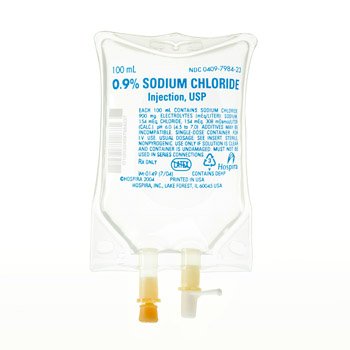 Picture of Replacement Preparation Sodium Chloride, Preservative Free 0.9% IV Solution Flexible Bag 100 mL Fill in 170 mL798423