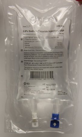 Picture of freeflex® Replacement Preparation Sodium Chloride 0.9% IV Solution Flexible Bag 500 mL1727170106
