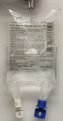 Picture of freeflex® Replacement Preparation Sodium Chloride 0.9% IV Solution Flexible Bag 50 mL1727170102