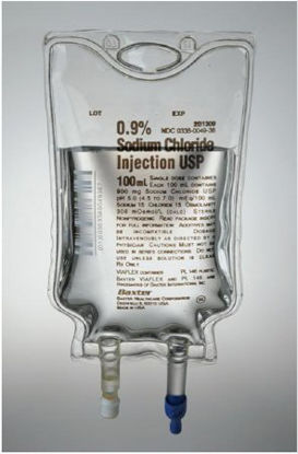 Picture of Replacement Preparation Sodium Chloride, Preservative Free 0.9% IV Solution Flexible Bag 100 mL2B1309