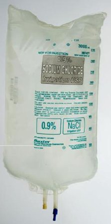Picture of Irrigation Solution Sodium Chloride, Preservative Free 0.9% Not for Injection Flexible Bag 3,000 mL2B7477