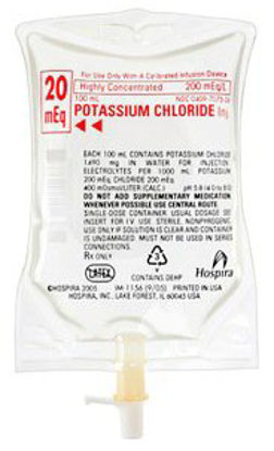 Picture of Replacement Preparation Potassium Chloride 20 mEq / 100 mL IV Solution Flexible Bag 100 mL707526