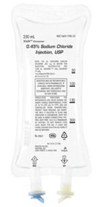 Picture of Replacement Preparation Sodium Chloride, Preservative Free 0.45% IV Solution Flexible Bag 250 mL798502