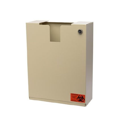 Picture of Sharps Container Wall Mount Enclosure Almond, Steel, Non-sterile, Reusable, Key Lock750-L