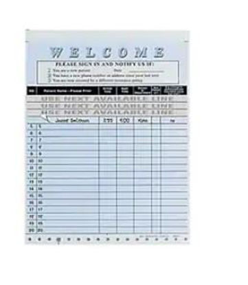 Picture of Health Care Form Patient Sign In Sheet 8-1/2 X 11 Inch901-20315