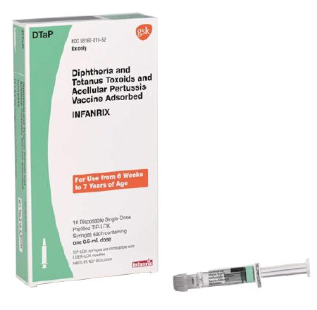 Picture of Infanrix® DTaP Vaccine 6 Weeks to 7 Years of Age Diphtheria and Tetanus Toxoids and Acellular Pertussis Vaccine, Adsorbed Injection Prefilled Syringe 0.5 mL58160081052