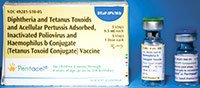 Picture of Pentacel® DTaP, Polio and Hib Vaccine 6 Weeks Through 4 Years of Age Diphtheria and Tetanus Toxoids and Acellular Pertussis Adsorbed / Inactivated Poliovirus / Haemophilus b Conjugate (Tetanus Toxoid Conjugate) Vaccine, Preservative Free Injection Single Dose Vial 0.5 mL49281051005