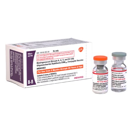 Picture of Menveo® Meningitis Vaccine Meningococcal (Groups A, C, Y, and W-135) Oligosaccharide Diphtheria CRM197 Conjugate Vaccine, Preservative Free 10 mcg - 5 mcg / 0.5 mL Injection Single Dose Vial 0.5 mL58160095509