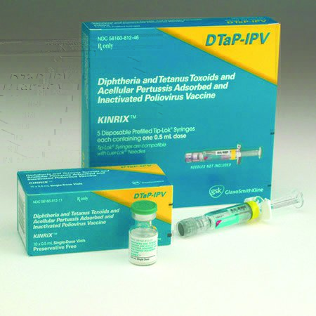 Picture of Kinrix® DTaP and Polio Vaccine 4 to 6 Years of Age Diphtheria and Tetanus Toxoids and Acellular Pertussis Adsorbed / Inactivated Poliovirus Vaccine, Preservative Free Injection Prefilled Syringe 0.5 mL58160081252