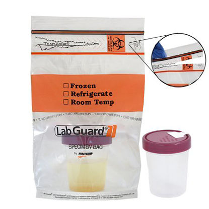 Picture of Specimen Transport Bag with Document Pouch Lab Guard® 6 X 9 Inch Polyethylene Zip Closure Biohazard Symbol / Storage Instructions NonSterile56766-370