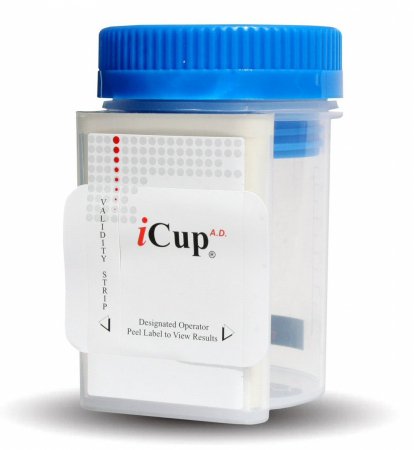 Picture of Drugs of Abuse Test iCup® A.D. 6-Drug Panel with Adulterants COC, mAMP/MET, MTD, OPI, OXY, THC (OX, pH, SG) Urine Sample 25 TestsI-DUE-167-342