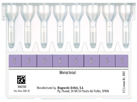 Picture of Column Card DGgel® 8 Anti-c (x8) Blood Grouping Test C Antigen Determination For Reagent Red Blood Cells 0.8%, Antisera for DG Gel Cards, and DG Gel Instruments 400 Tests210123