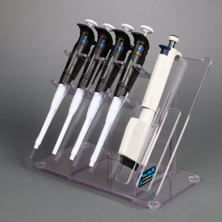 Picture of Serological Bench Organizer 6 Positions, 165 X 224 X 294 mm, Clear For 4 Pipettes / 2 Multichannel PipettesPIPRK4MUL