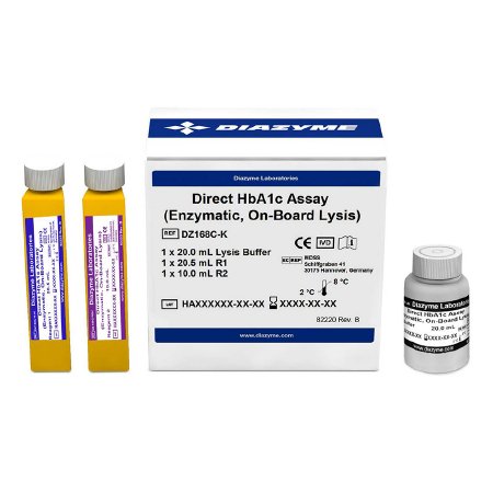 Picture of Reagent Kit Cobas Diabetes Management Direct HbA1c For Roche Hitachi, Modular P and Cobas Series, Beckman AU, Abbott Architect 144 Tests Lysis Buffer: 1 X 20 mL, R1: 1 X 20.5 mL, R2: 1 X 10 mLDZ168C-K
