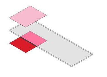 Picture of Microscope Slide SHURMark® Contrasting Dark Color 1 X 3 Inch Pink Top / Red BottomSM-SCTT-P