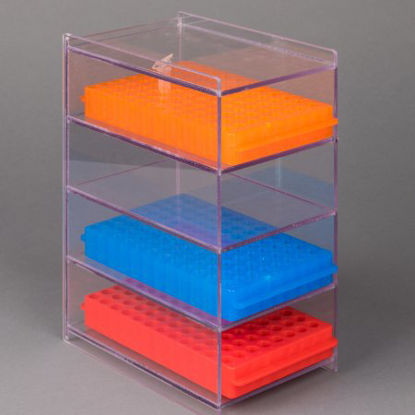 Picture of Microtube Tube Rack Organizer 4 Place 0.5 / 1.5 mL Microtube Racks Clear 2-1/4 X 5 X 8 Inch5LGMICRO